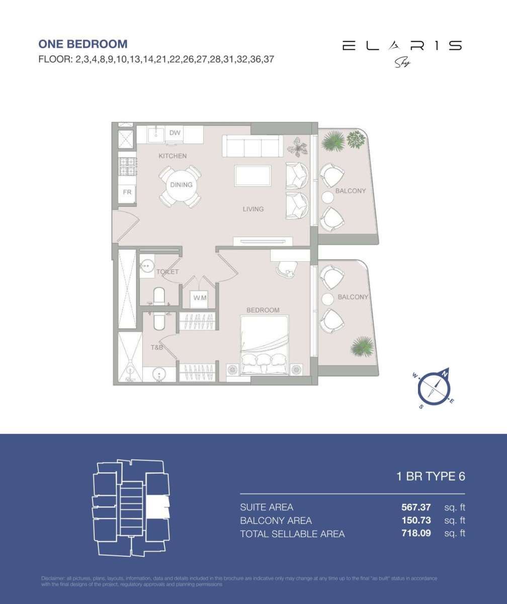 1BR-Type 6 | Floor Plan